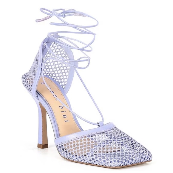 Gianni Bini Shoes - NEW Gianni Bini Reagan Mesh And Leather Ankle Wrap Square Toe Pumps